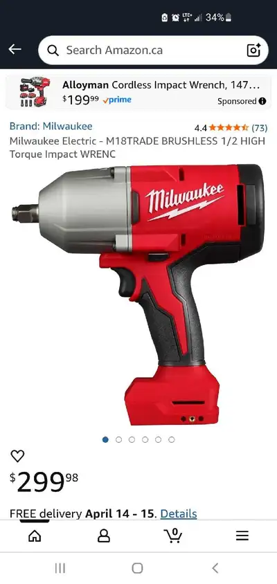 Milwaukee M18 Fuel 1/2" high torqe Impact Wrench, View more