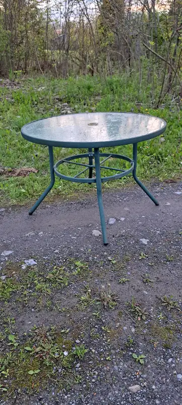 Glass table outdoor