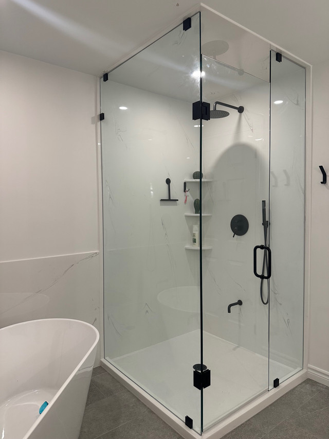 SHOWER GLASS DOORS ENCLOSURES OFFICE ENTRANCES PARTITION RAILING in Plumbing, Sinks, Toilets & Showers in Markham / York Region - Image 4
