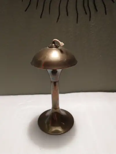 Selling nice antique brass mushroom design oil lamp 11" high. Nice home decor piece. Please check my...