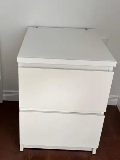 Two Modern bedside drawers with glass tops. Excellent condition, no damages, no scratches, like new....