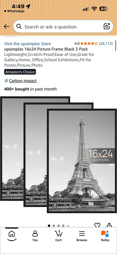 upsimples 16x24 Picture Frame set of 3, View more