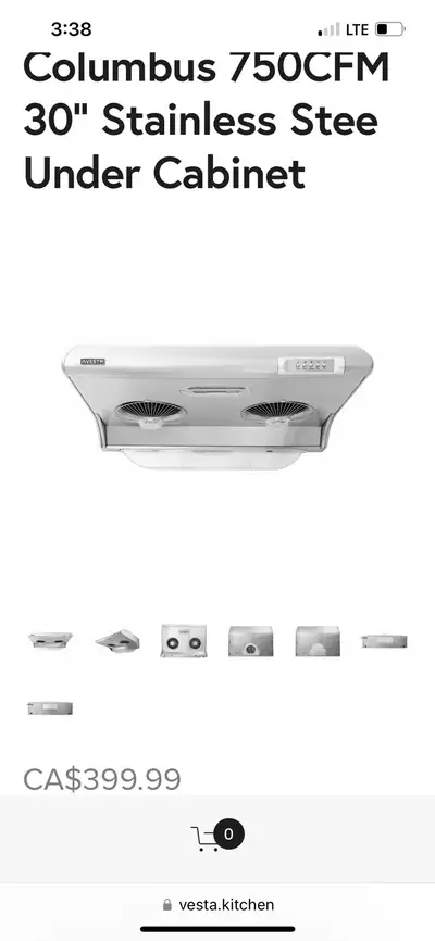Brand new stainless steel 750 CFM kitchen range hood for sale, View more