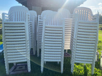 Lot of 94 Outdoor Plastic Stacking Arm Chair Lawn Chair Patio