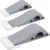 Rubber Door Stoppers- Pack of 3, Grey - Brand New