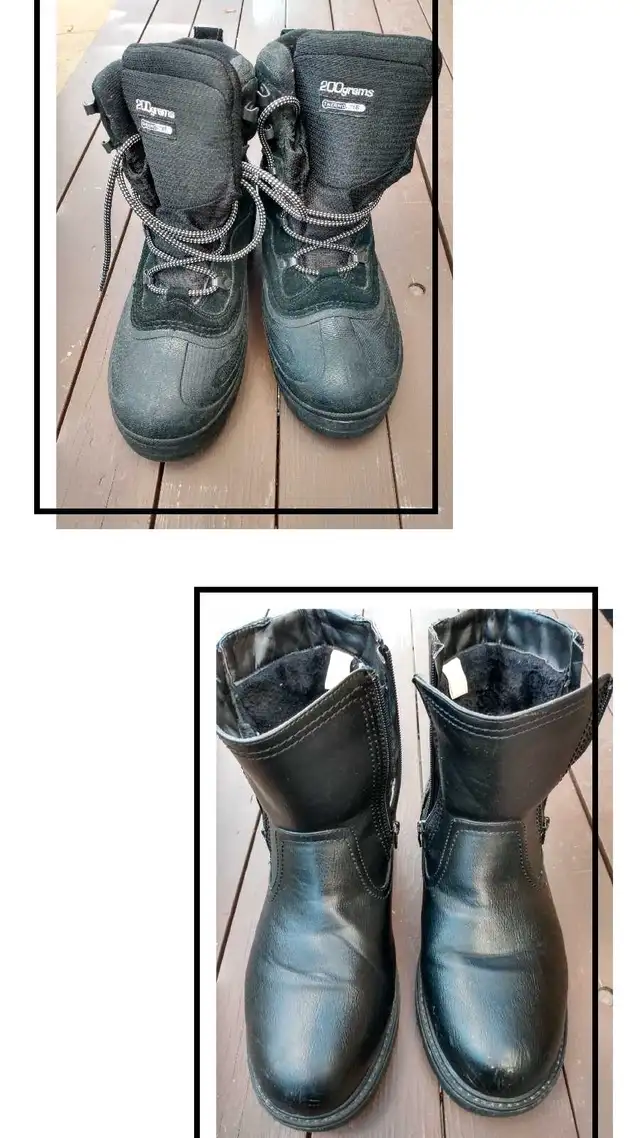 men's snow boots-multiple pairs Columbia (size 10.5)  and Thins in Men's Shoes in Hamilton - Image 2