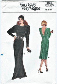 Vintage Sewing Pattern, Very Easy Very Vogue 9781 Misses' Dress