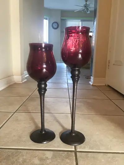 Candle Holder Set / DecorationIn Great conditionThe glass top, View more