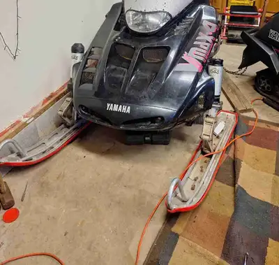 2. Vmax 4 snowmobiles for sale 1992 no track seat missing cover and 94 both need to be finished both...