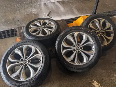 Used tires and rims off of 2018 Hyundai Santa Fe. Sold car and are no longer needed. Winter tires go...