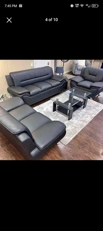 3+2+1 sofa set leather free home delivery available , View more