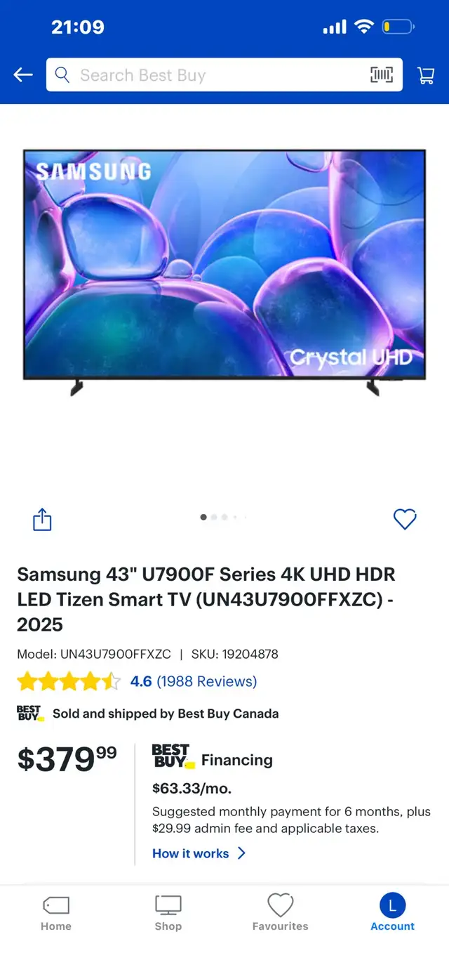 Samsung 43" TV in TVs in City of Toronto - Image 3