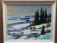 Abbott artiste peinture huile toile tableau paysage glace eau