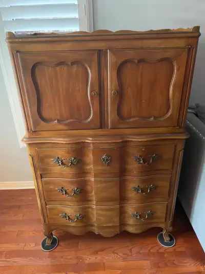 Vintage John Widdicomb French Provincial style highboy dresser, View more