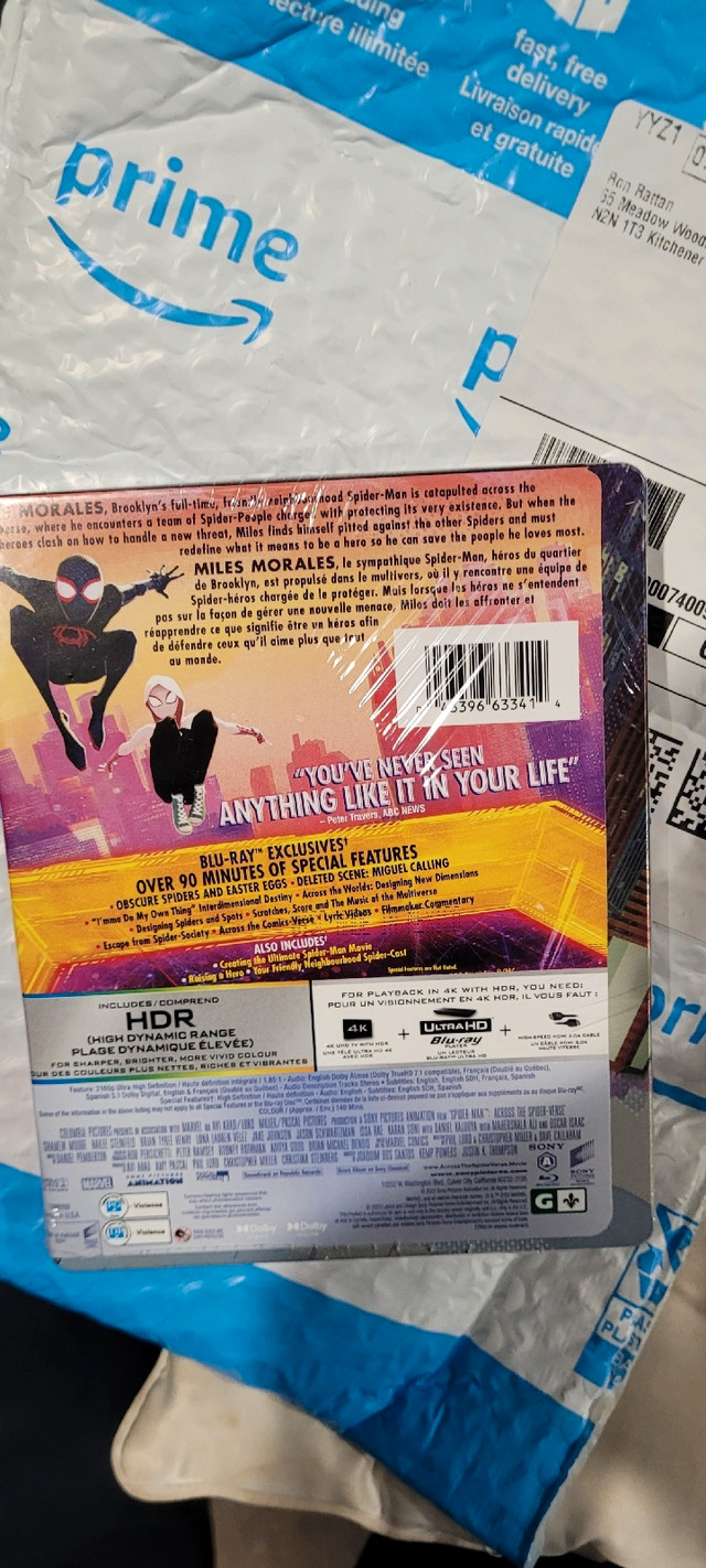 Spider-Man Across the Spider Verse 4k Steelbook  in CDs, DVDs & Blu-ray in Kitchener / Waterloo - Image 3