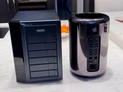 Apple Mac Pro (6,1) and 18TB Promise Pegasus2 R6 RAID Array, View more