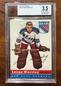 LORNE "GUMP" WORSLEY - 1954-55 Topps - FIRST TOPPS CARD -BVG 3.5