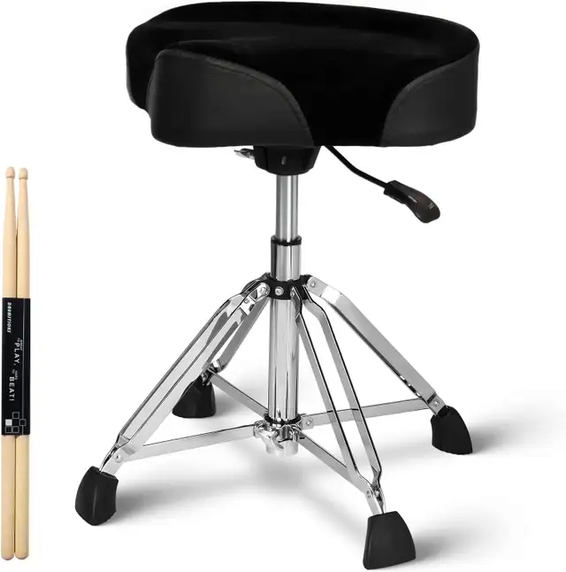 Hydraulic Drum Throne - Heavy Duty Saddle Seat, Adjustable Heigh in Drums & Percussion in Oshawa / Durham Region - Image 2