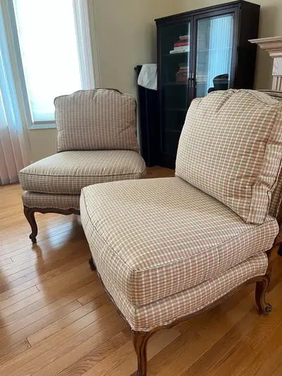 Two Dempsey furniture chairs., View more