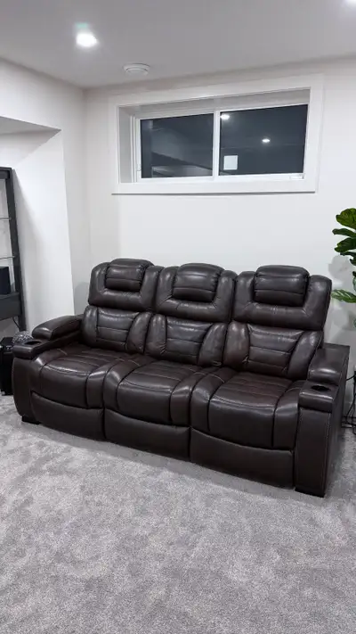 Leather dual recline Sofa, View more