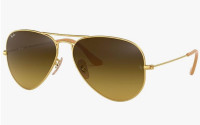 Ray-Ban Aviator Sunglasses, 58mm, Matt Gold/Brown Gradient - NEW