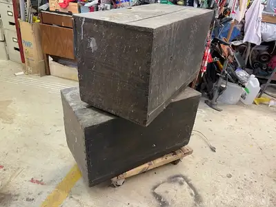 Antique  Wooden chest and Chair, View more