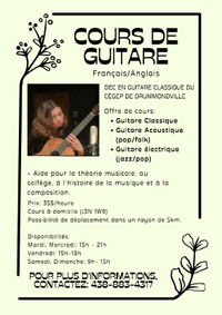 Cours de guitare Saint-Basile-Le-Grand