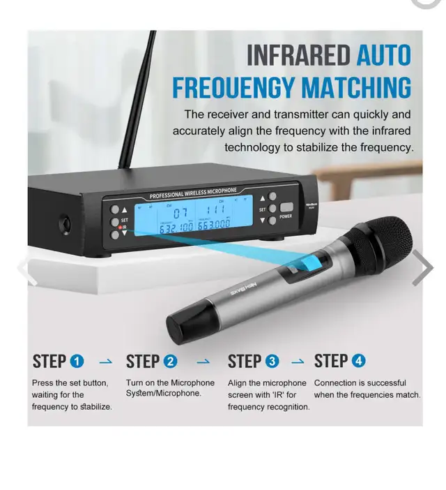 BAXS Wireless Microphone System Dual UHF Wireless Mics, 2 Handhe in Pro Audio & Recording Equipment in Hamilton - Image 8