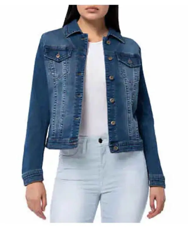 NEW PARASUCO Women's Denim Jean Jacket - BLUE or WHITE - SMALL