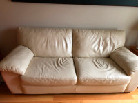 Cream leather sofa (IKEA) in good condition  FREE