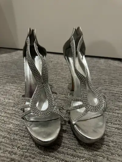 Silver High Heels, View more