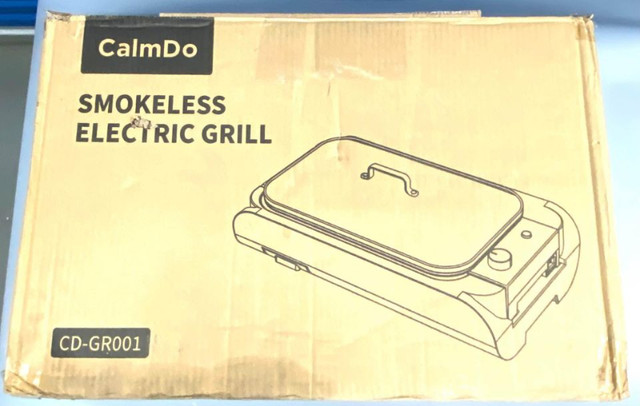 Calmdo Electric Grill, Indoor Smokeless Grill with Glass Lid, in Other in City of Toronto - Image 3