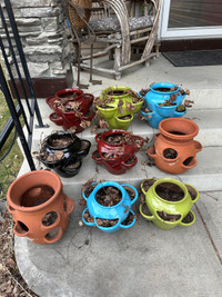 9 Strawberry planters/ succulent pots