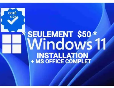 INSTALLATION DE WINDOWS 11+ MS OFFICE COMPLET, View more