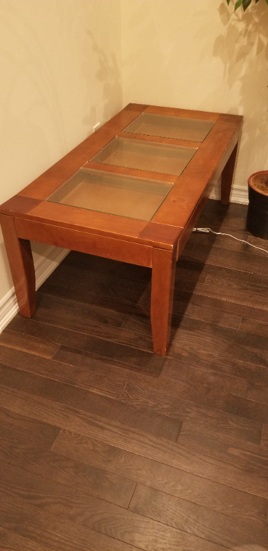 Coffee Table - Solid Wood and Glass in Coffee Tables in Mississauga / Peel Region - Image 4