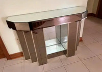 Mirrored Entry Table with Gold Accents - Delivery Option - $190!