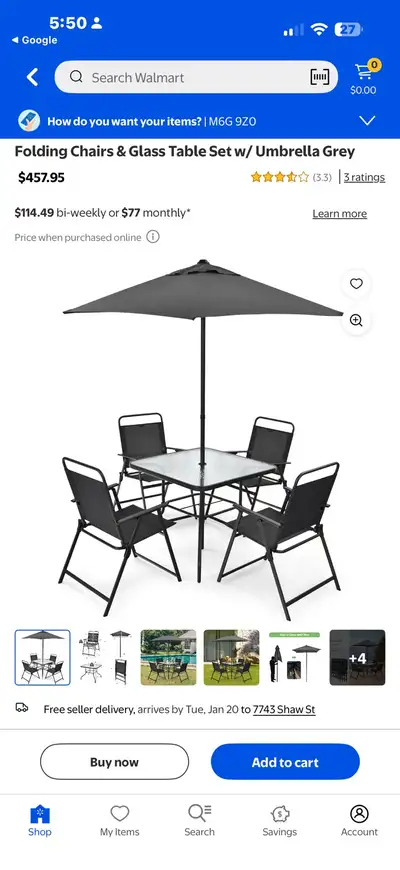 Folding Chairs & Glass Table Set, View more