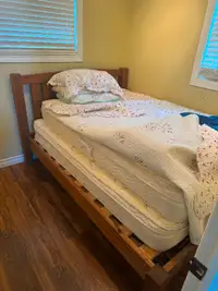 Two Complete twin wooden bed sets!