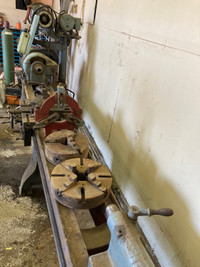 Old C.M.C. Iron and wood working lathe for sale