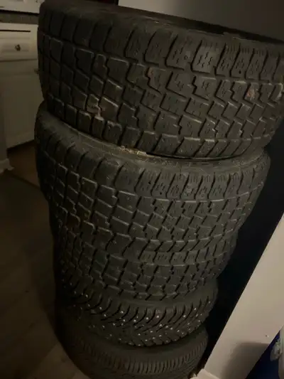 Selling 4 studded winter tires (Hercules brand), size 205/55R16. Mounted on steel rims, good conditi...