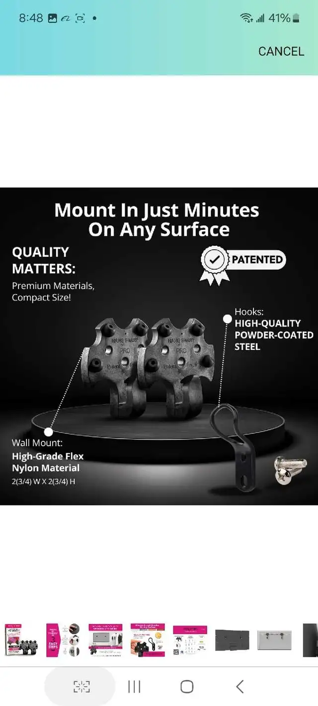 BUSHAD No Stud TV Wall Mount, No Drill TV Mount Brackets, Studle in TVs in Markham / York Region - Image 9