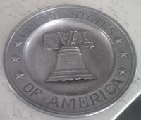 Pewter Wall Plate, Sexton 1972 USA 9.25" Across