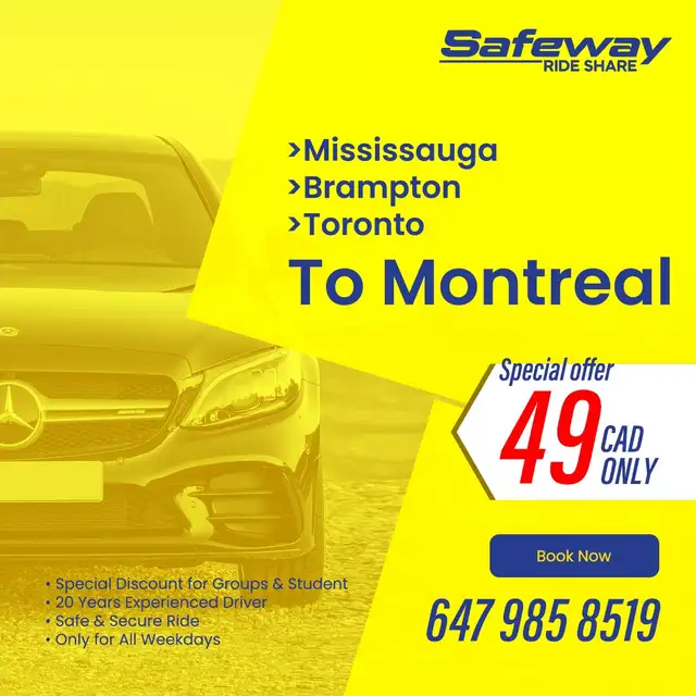 Weekday Rides B/W  Montreal-Toronto via GTA63771522575745120