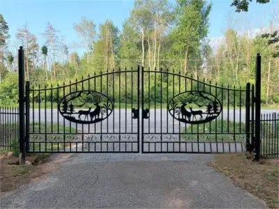 All the information is included below, please read. Super deal for new Dual Swing Driveway Gates sta...