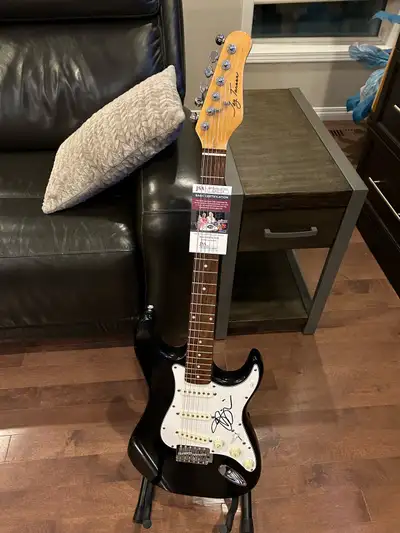 Joe Satrianni signed guitar with JSA COA , View more