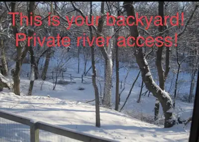 1226 sqft executive home for rent riverfront on a 15666 sqft property. Private access to the Seine r...