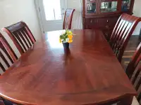 Dining table with matching Cabinet and chairs 