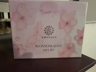 "Blossom Love" by Amouage Fragrance gift set. Includes 100ml perfume bottle and 100ml matching body...
