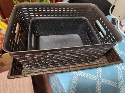 Storage plastic Baskets. See all pictures for measurements, View more