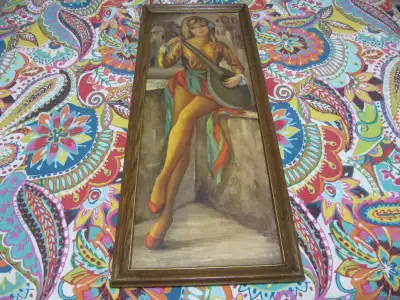 Vintage Spanish Lady Playing The Guitar By The Artist MAIO 1960s, View more